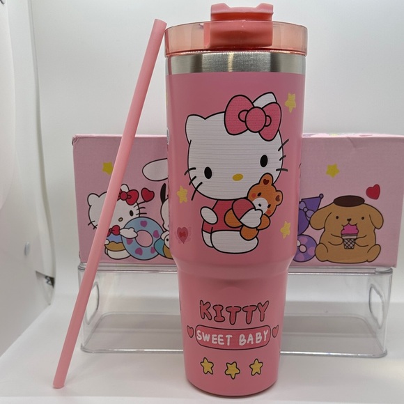 Hello Kitty Pink Tumbler with Cute Characters - Picture 5 of 5